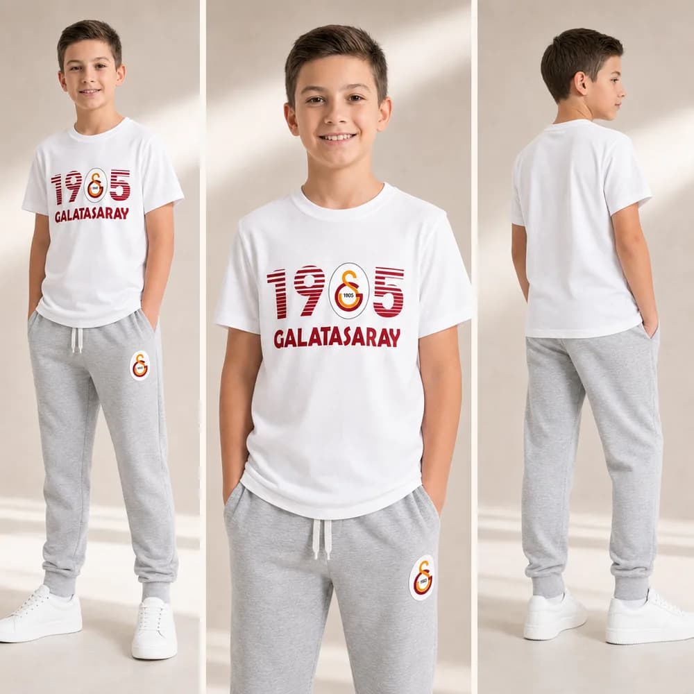 Galatasaray 1905 Beyaz Gri Eşofman Takımı — görsel 4